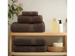 Toallas de baño 4 uds 100% algodón marrón 100x150 cm 600 gsm ES937098 Marru00f3n Best
