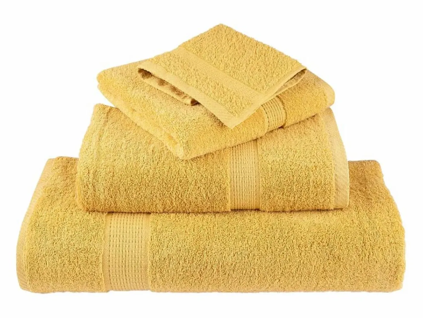 Toallas de baño 10 uds 100% algodón amarillo 100x150 cm 600 gsm ES930090^