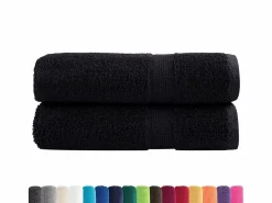Toallas de mano 2 uds 100% algodón verde 100x150 cm 600 gsm ES739523 Negro Clearance