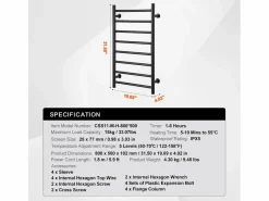 Toallero Calefactable SucceBuy Toallero Calefactor de 8 Barras Negro Discount