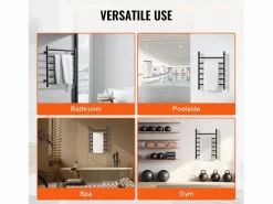 Toallero Calefactable SucceBuy Toallero de Pared de 6 Barras, Toallero de Baño Térmico, Negro Clearance