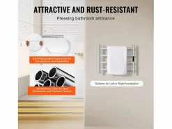 Toallero Calefactable Toallero de Pared de 4 Barras, Toallero de Baño Térmico, Plata^ Discount
