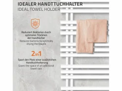 LuxeBath Toallero Eléctrico|Toallero de pared de diseño con radiador y porta toallas, 500 x 1200 cm, color