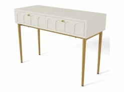 Merax Tocador - 100 x 45 x 75 cm - con 2 cajones - para dormitorio - Aglomerado - blanca Blanco New
