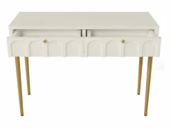 Merax Tocador - 100 x 45 x 75 cm - con 2 cajones - para dormitorio - Aglomerado - blanca Blanco New