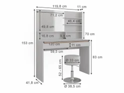 Vicco Tocador 120x41.8x83 emma Blanco Online