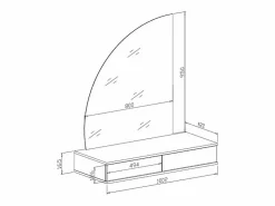Tocador colgante con espejo LED 2 cajones - JINEZA^Vente-unique Outlet
