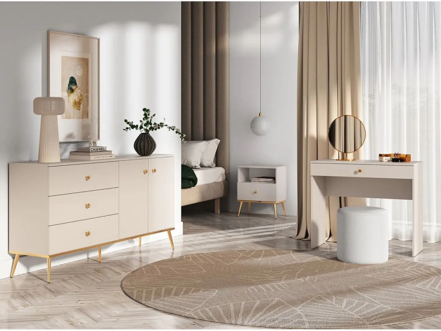 SELSEY Tocador con cajón - greige - 100 cm - SELGIN Beige Outlet