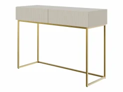 SELSEY Tocador con dos cajones y patas de metal dorado - 110 cm - taupe (-beige) - VELDIO Gris Online