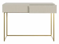 SELSEY Tocador con dos cajones y patas de metal dorado - 110 cm - taupe (-beige) - VELDIO Gris Online