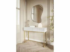 SELSEY Tocador|Tocador con dos cajones y patas de metal dorado - 110 cm - - VELDIO