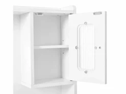 ModernLuxe Tocador con espejo 152×40×105 cm - con taburete - con LED regulable y toma de corriente - con 6 cajones y 4 puertas - Blanco Clearance