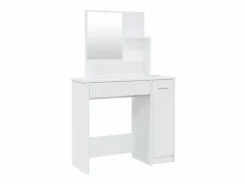 vidaxl Tocador con espejo brillante 86,5x35x136 cm Blanco Online