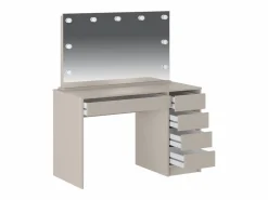 Tocador con espejo con LEDs 5 cajones color - JENEMI^Vente-unique Online
