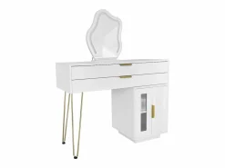 ModernLuxe Tocador|Tocador con espejo e iluminación LED - 2 cajones y mueble extraíble - (taburete no incluido)