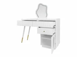 Tocador con espejo LED - 100 x 40 x 75 cm - con 3 cajones + 1 puerta - sin taburete - aglomerado -^Merax Online