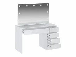 Tocador con espejo LED 5 cajones color brillante - JENEMI^Vente-unique Clearance