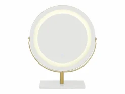ModernLuxe Tocador con espejo 100x40x125 cm - con LED ajustable - con 4 cajones y 1 puerta de vidrio - 1 compartimento de almacenamiento abierto - Blanco