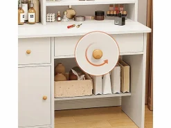 Tocador|TOCADOR CON ESPEJO Y CAJONES MAQUILLAJE GLAMOUR ESCANDINAVO 100 CM
