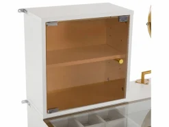 Tocador con espejo y LED - 5 cajones y expositor de cristal - (taburete no incluido)^ModernLuxe Best