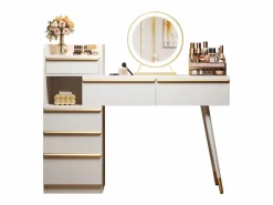 ModernLuxe Tocador|Tocador con iluminación LED 100 x 41,5 x 102 cm - con 6 cajones - tablero extensible -