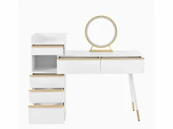 ModernLuxe Tocador|Tocador con iluminación LED 100 x 41,5 x 102 cm - con 6 cajones - tablero extensible -