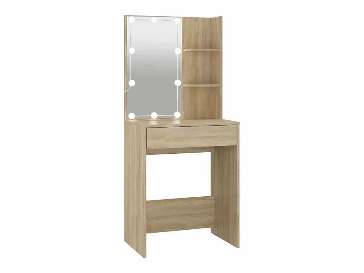 vidaxl Tocador|Tocador con LED color roble Sonoma 60x40x140 cm