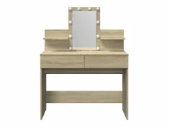 Tocador|Tocador con LED color roble Sonoma 100x40x130 cm ES516143