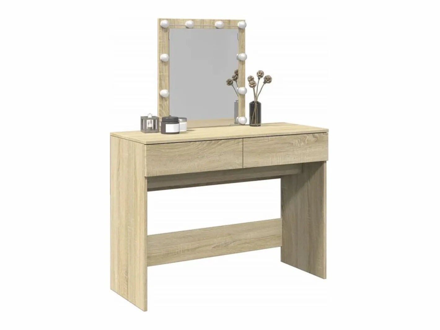 Tocador con LED color roble Sonoma 100x40x130 cm ES771527^ Discount