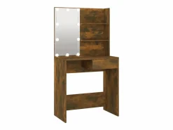 Tocador con LED roble marrón 74,5x40x141 cm ES958281 Marru00f3n Clearance