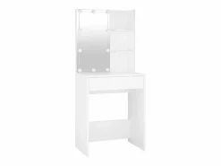 vidaxl Tocador|Tocador con LED y 2 armarios madera contrachapada