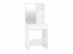 vidaxl Tocador|Tocador con LED y 2 armarios madera contrachapada