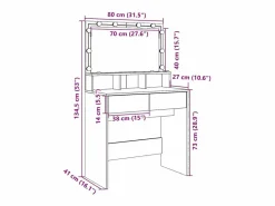 vidaxl Tocador|Tocador con luces LED 80x41x134,5 cm
