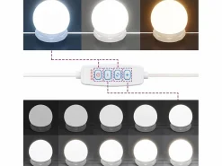 vidaxl Tocador con luces LED 96x40x142 cm Blanco