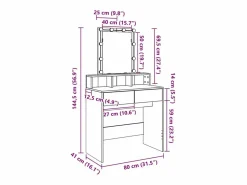vidaxl Tocador|Tocador con luces LED 80x41x144,5 cm