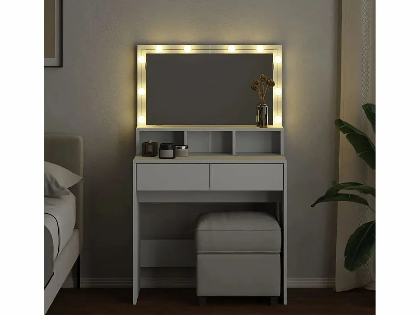 Tocador con luces LED 80x41x134,5 cm ES899782^ Discount