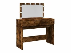 Tocador|Tocador con luces LED color roble ahumado 100x40x120 cm ES971655