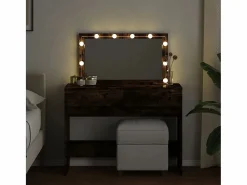 Tocador|Tocador con luces LED color roble ahumado 100x40x120 cm ES971655