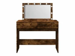 Tocador|Tocador con luces LED color roble ahumado 100x40x120 cm ES971655