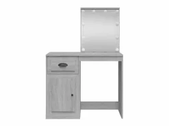 vidaxl Tocador|Tocador con luces LED gris Sonoma 90x42x132,5 cm