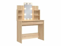 vidaxl Tocador|Tocador con luces LED roble Sonoma 96x40x142 cm