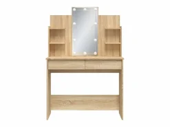 vidaxl Tocador|Tocador con luces LED roble Sonoma 96x40x142 cm