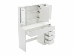 Tocador con taburete, espejo y 5 cajones - Madera MDF -^Hauss Spole Best
