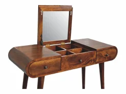 Tocador de castaño con espejo Artisan Furniture, 3 cajones, 1 espejo, marrón^ New
