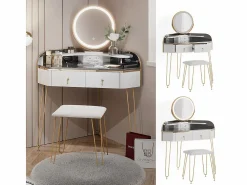 Vicco Tocador de esquina alto brillo 99x70x134 amira Blanco Outlet