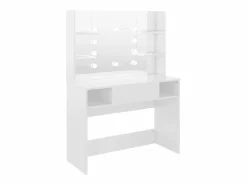 Tocador de maquillaje luces LED MDF brillo 100x40x135 cm ES583915^ New