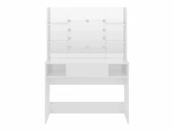 Tocador de maquillaje luces LED MDF brillo 100x40x135 cm ES583915^ New