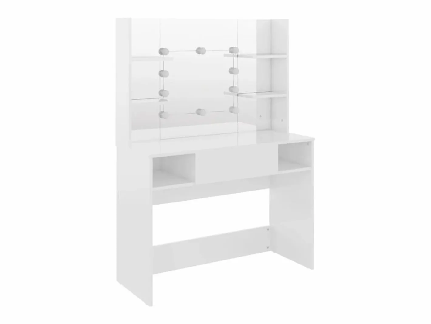 vidaxl Tocador|Tocador de maquillaje luces LED MDF brillo 100x40x135 cm