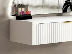 Vente-unique Tocador flotante con espejo y LEDs y 1 cajón en - FRALYN de Pascal Morabito Blanco Outlet