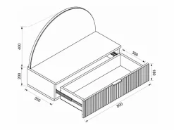Vente-unique Tocador flotante con espejo y LEDs y 1 cajón en - FRALYN de Pascal Morabito Blanco Outlet